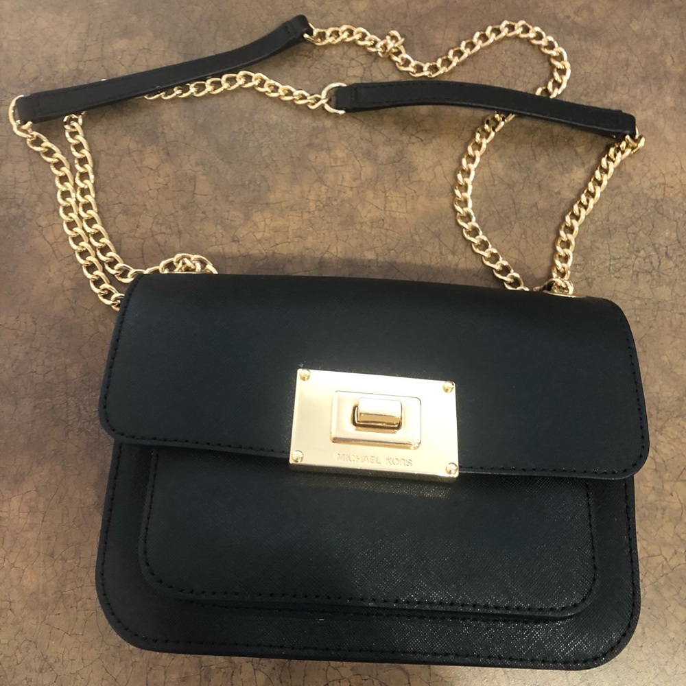 Michael Kors - Black + Gold crossbody purse
